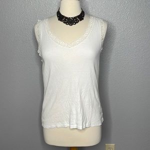 Large Chaps lace embellished tank top